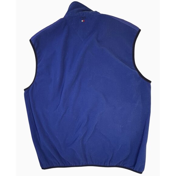 Tommy Hilfiger Golf Mens XL Outdoor Nautical Blue Fleece Vest Full Zip Pockets - Picture 2 of 7